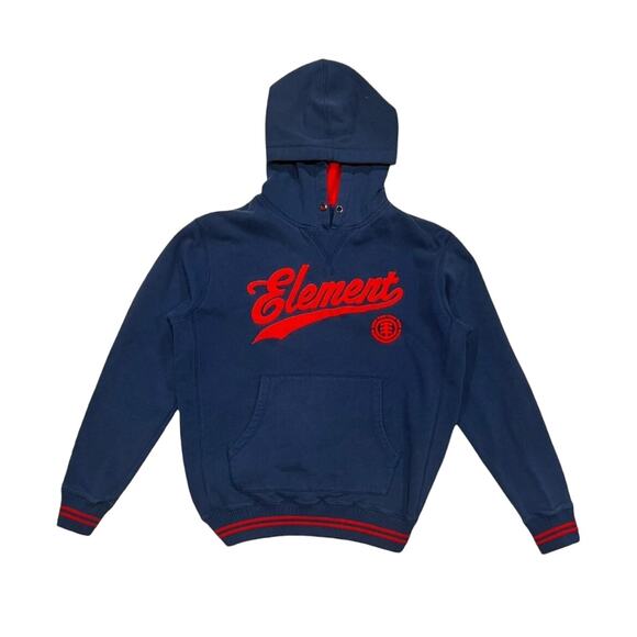 ★ Element Skateboards Embroidered Logo Navy Blue & Red Hoodie ★ - Picture 1 of 7